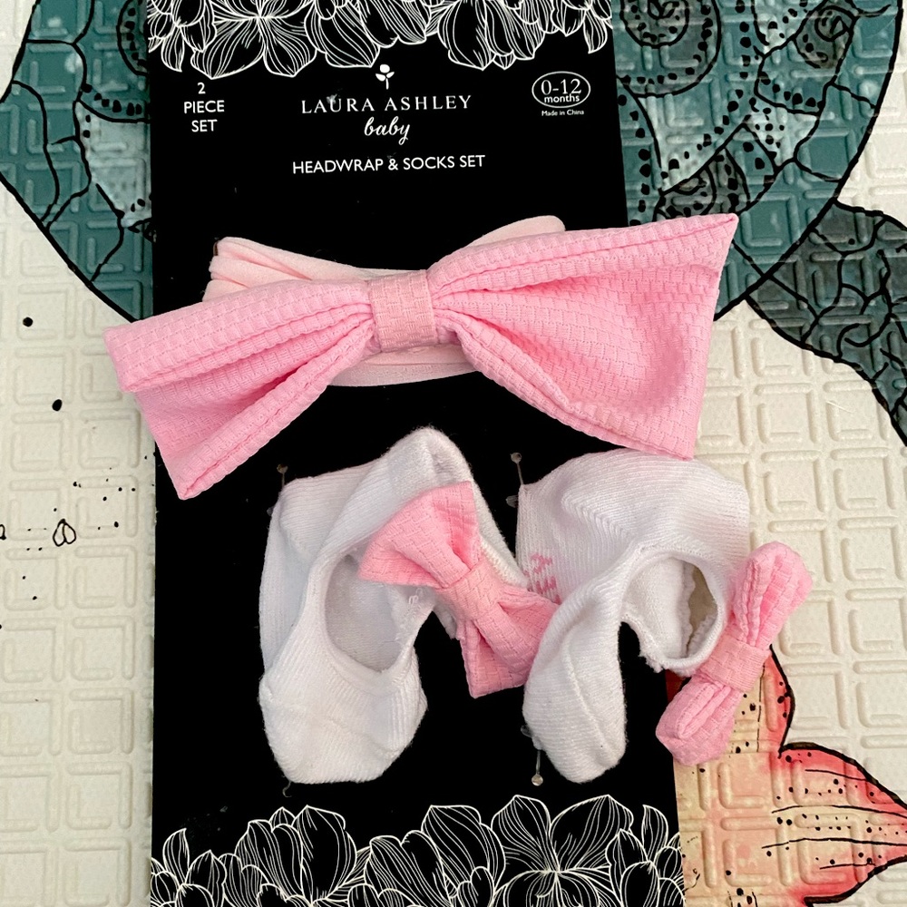 NWT Laura Ashley | headwrap & shoes set